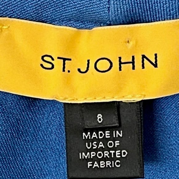 St. John Yellow Label Cerulean Blue High Rise Straight Leg Cotton Jeans - 8 - Picture 8 of 9